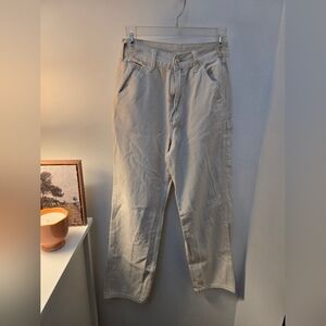 J. Galt Womens Cream Colored Carpenter Pants Size Medium. 100% Cotton